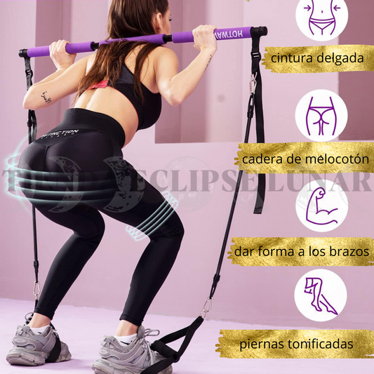 Barra Pilates Con Banda Resistencia Yoga