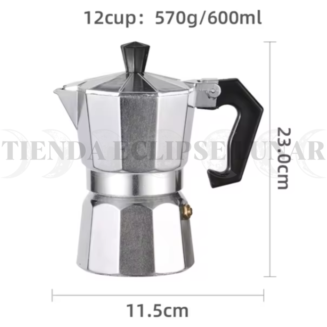 Cafetera Italiana 600ml 12 Tazas  Acero