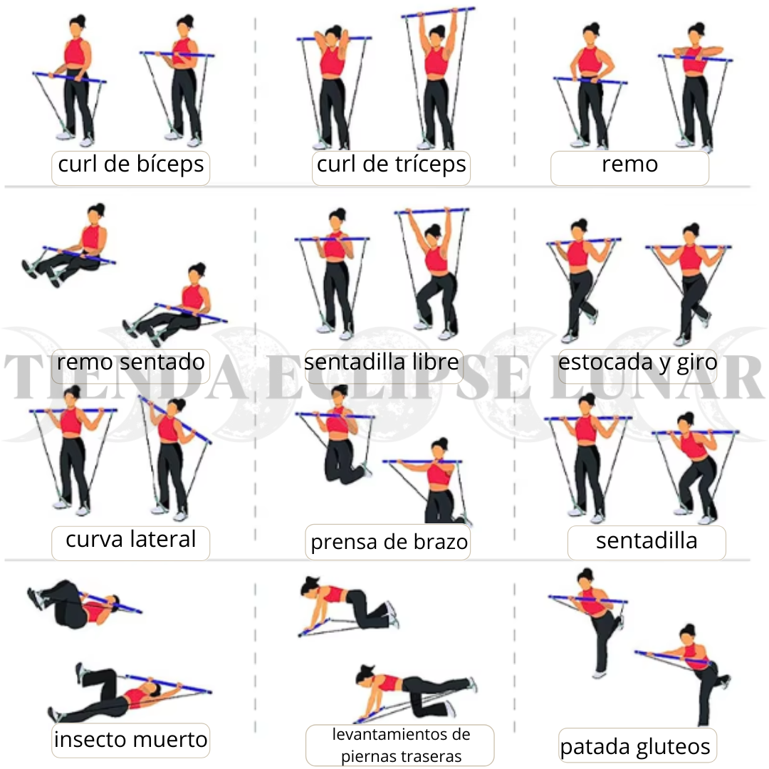 Barra Pilates Con Banda Resistencia Yoga