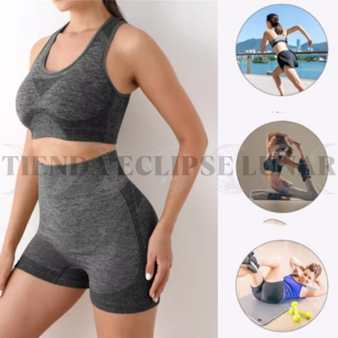 CONJUNTO DEPORTIVO PARA GYM YOGA PETO Y SHORT Talla Única (S,M,L,XL)